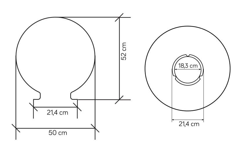 Paralume sferico opalino Ø50 cm SU-MA