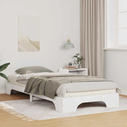 Struttura del letto Bianco 100 x 220 cm Pino massello 872918