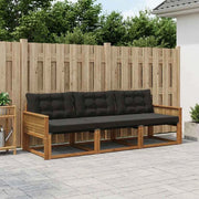 Set di divani da esterno 3 pz Naturale e Nero 3381220