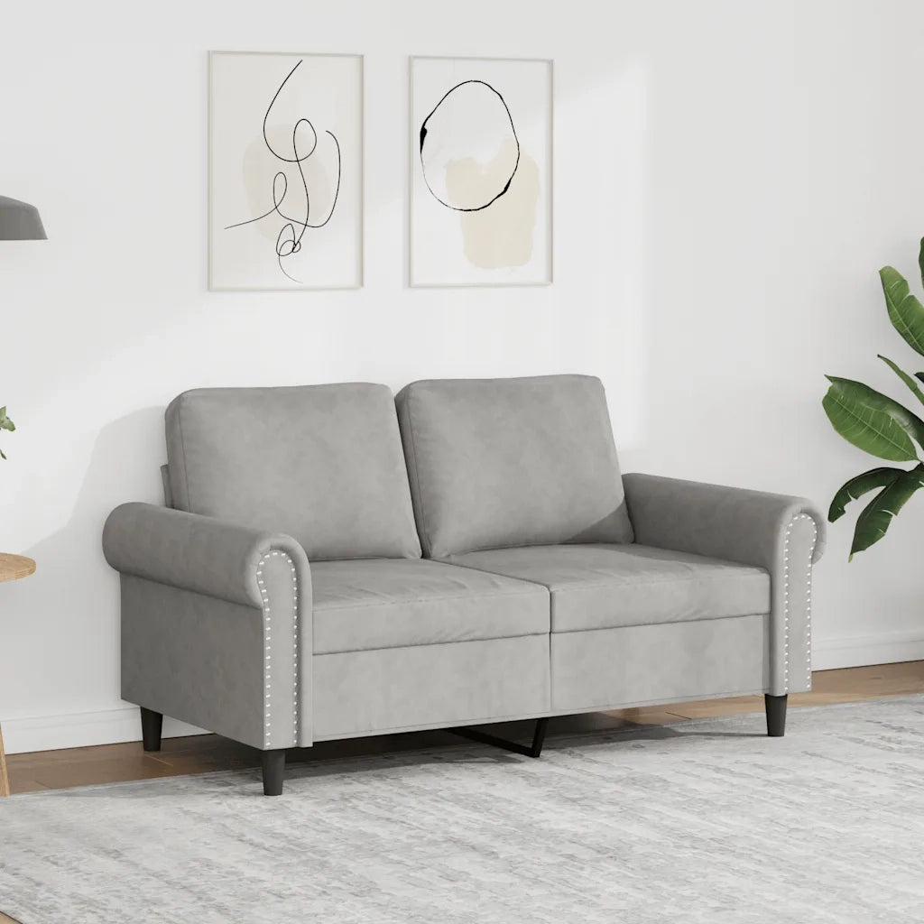 Divano a 2 Posti-Sofa 2 Posti Grigio Chiaro 120 cm in Velluto 696696