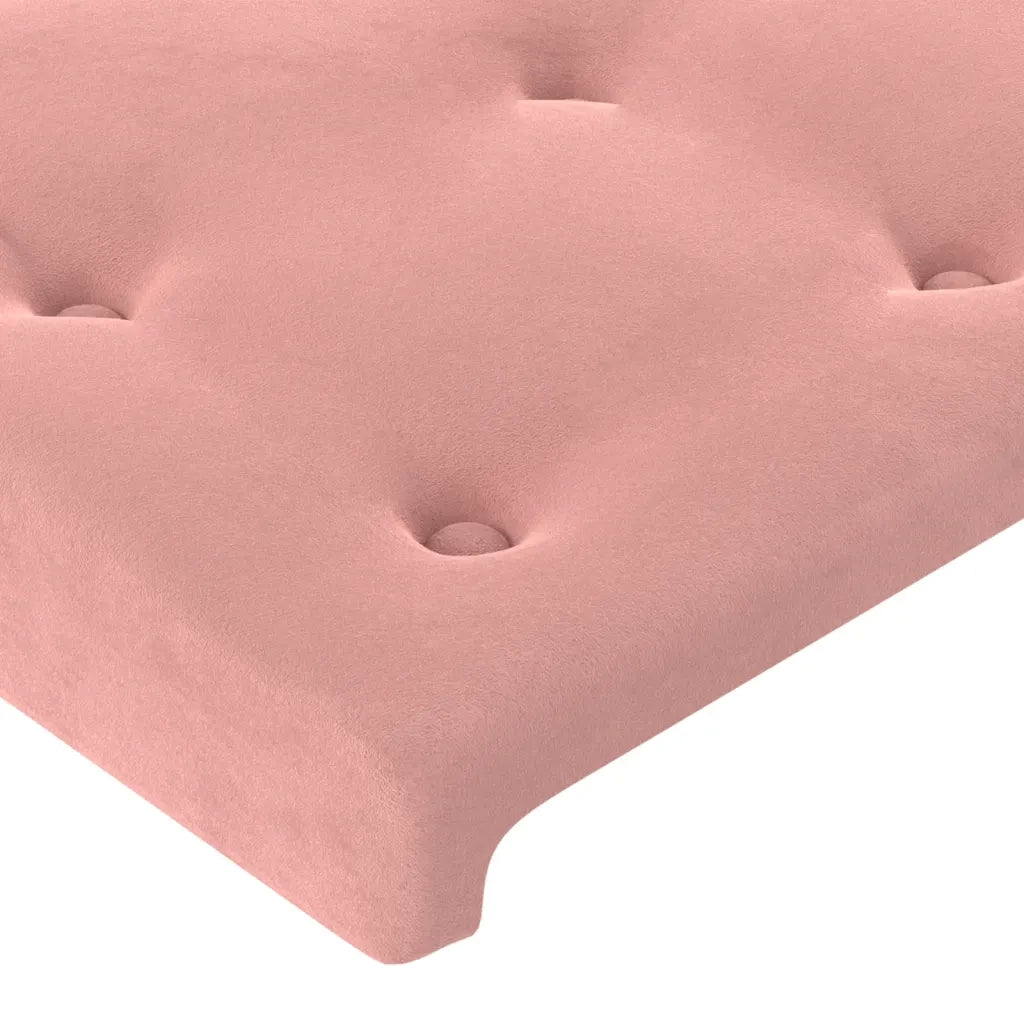 Testiera ad Orecchio-Testata con Orecchie Rosa 163x16x78/88 cm in Velluto 910498