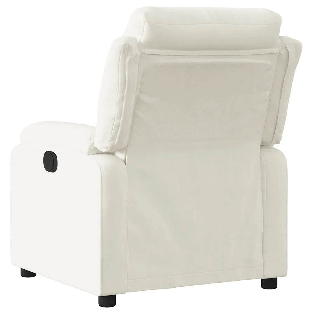Poltrona | Sedia Relax Reclinabile Crema in Velluto