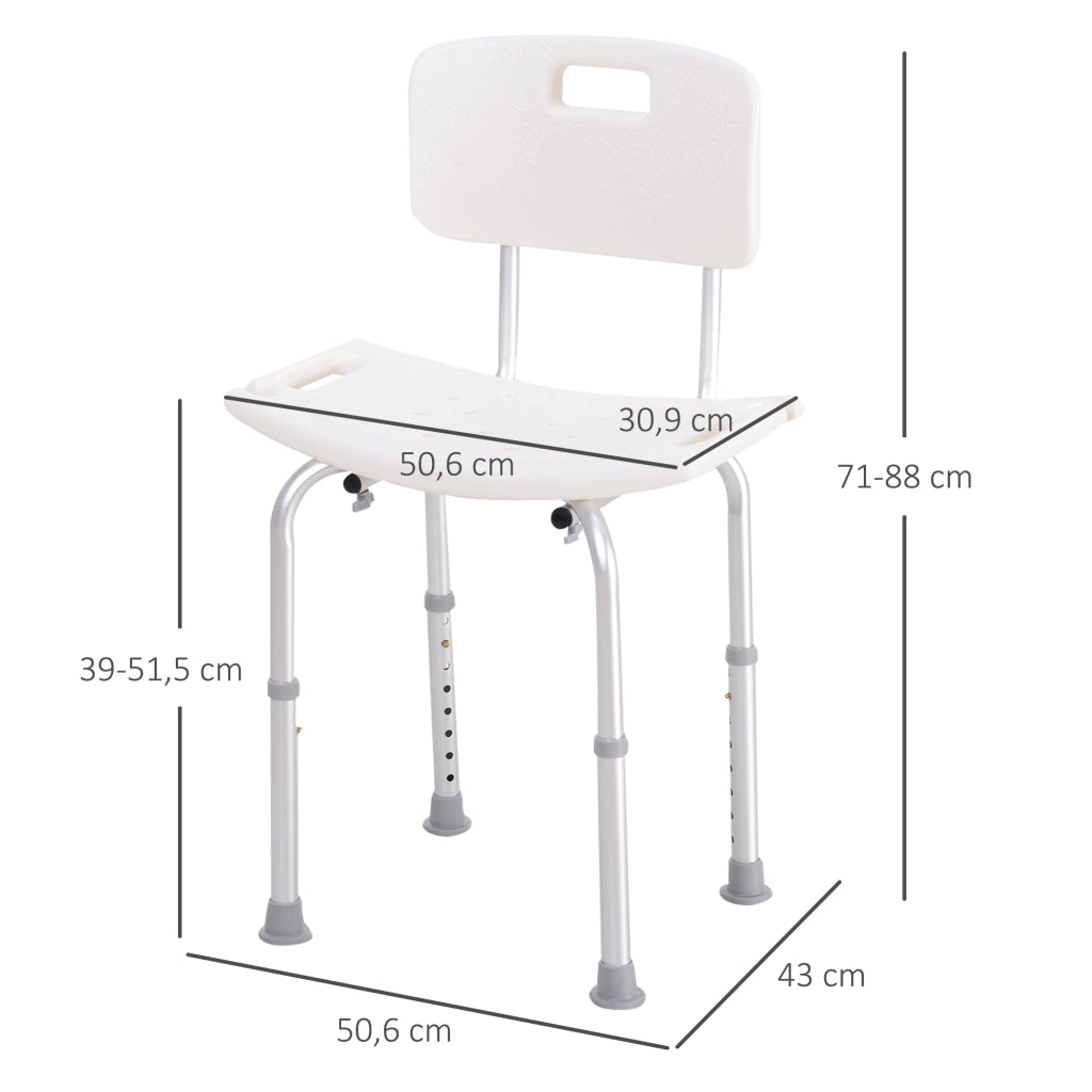 Sgabello da Doccia Ergonomico ¨C Minimal ¨C Altezza Regolabile Bianco