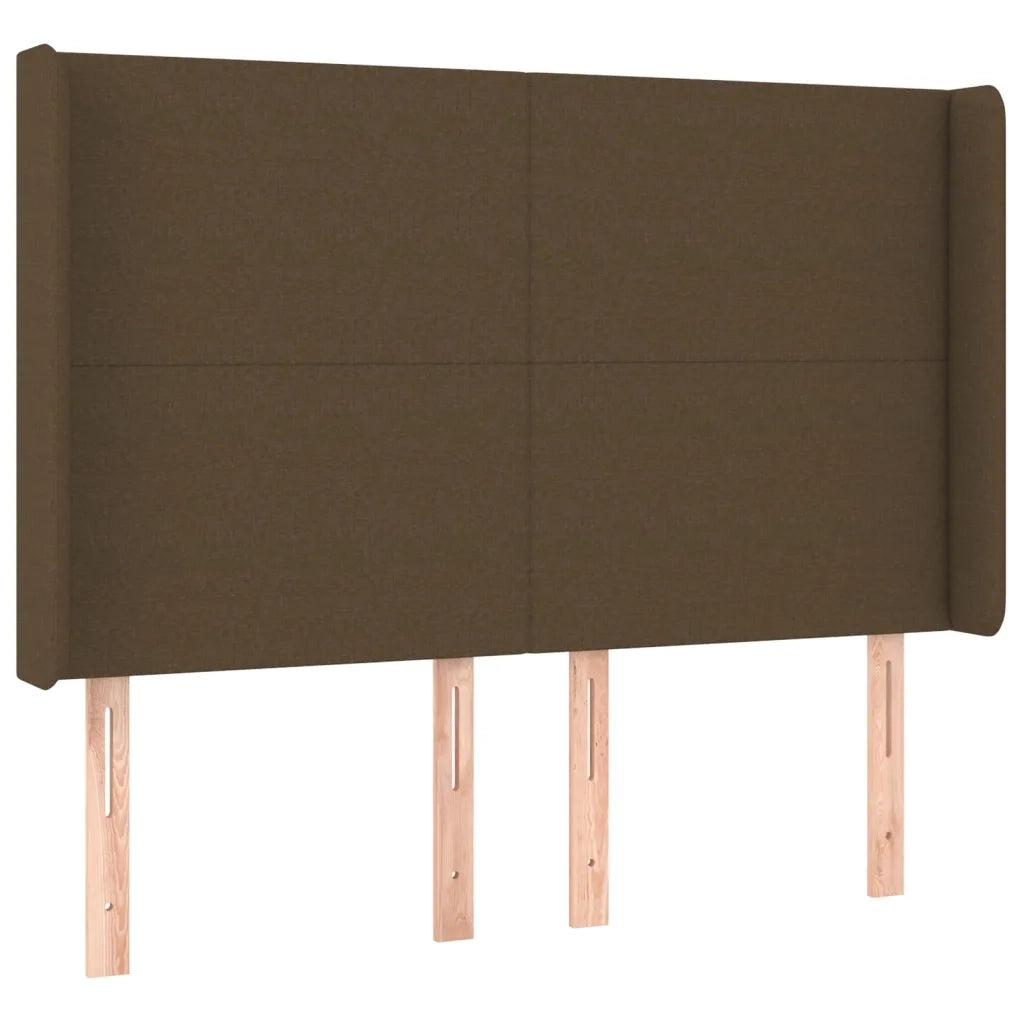 Giroletto a Molle con Materasso Marrone Scuro 140x190cm Tessuto