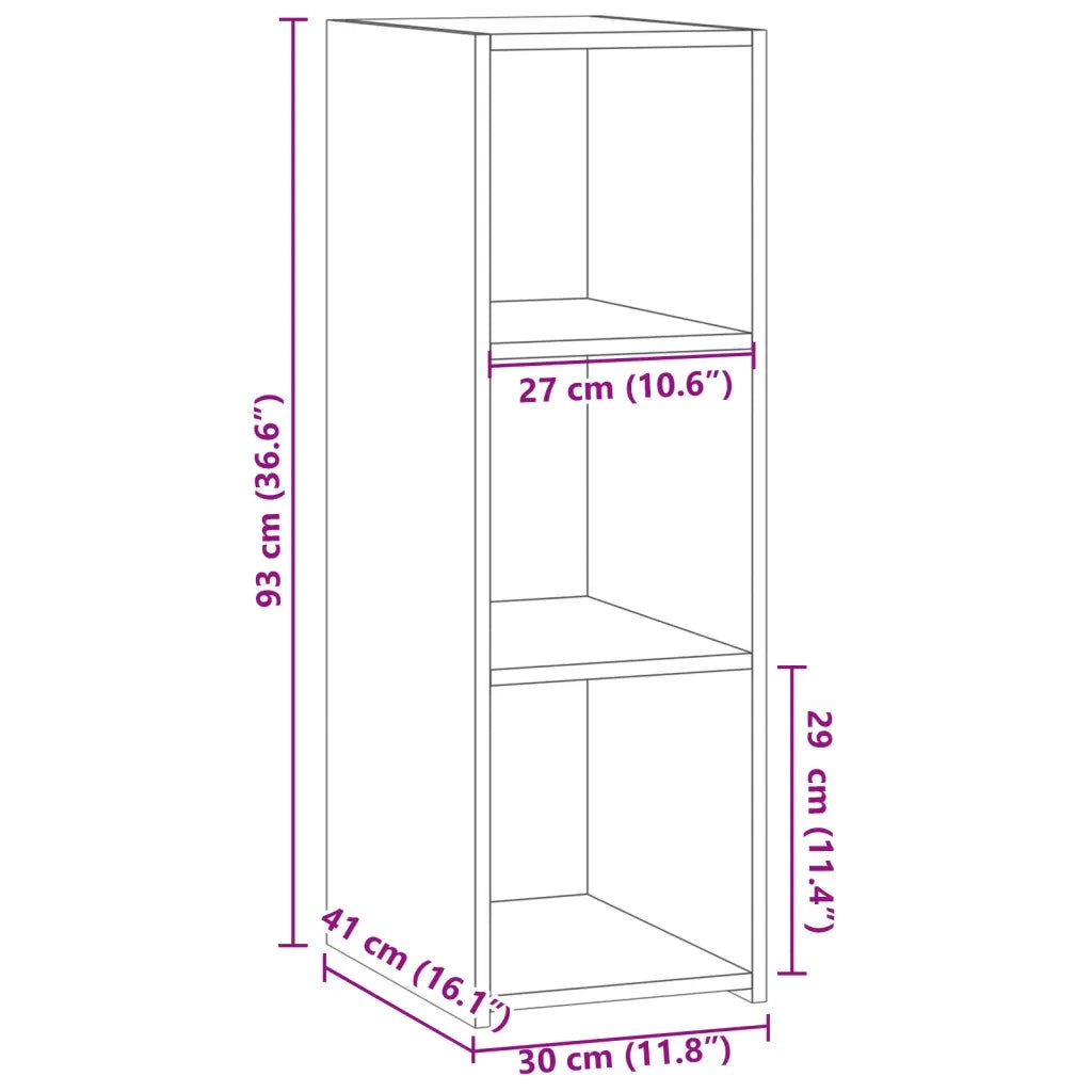 Credenza Bianca 30x41x93 cm in Legno Multistrato 846341