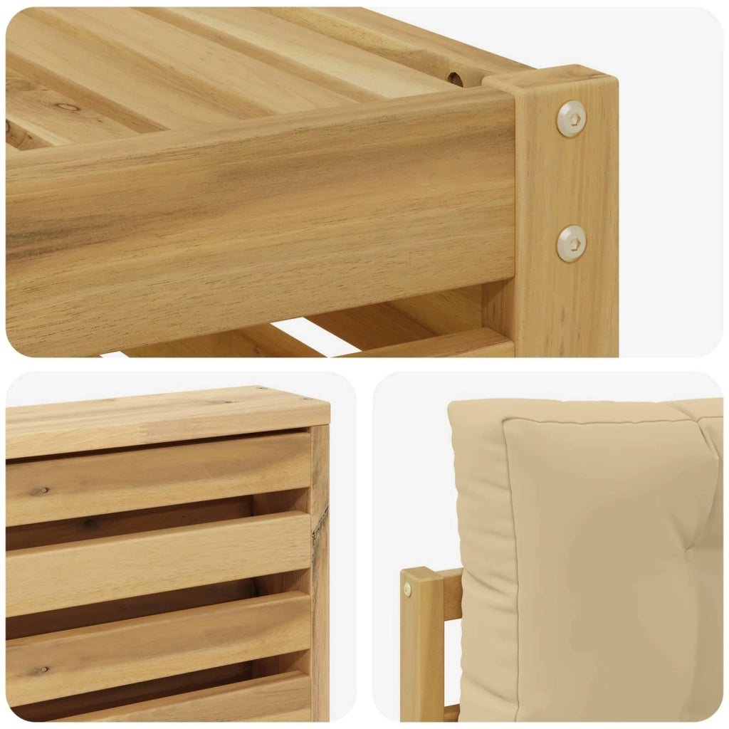Set di divani da esterno 4 pz Bianco e Beige 3390293