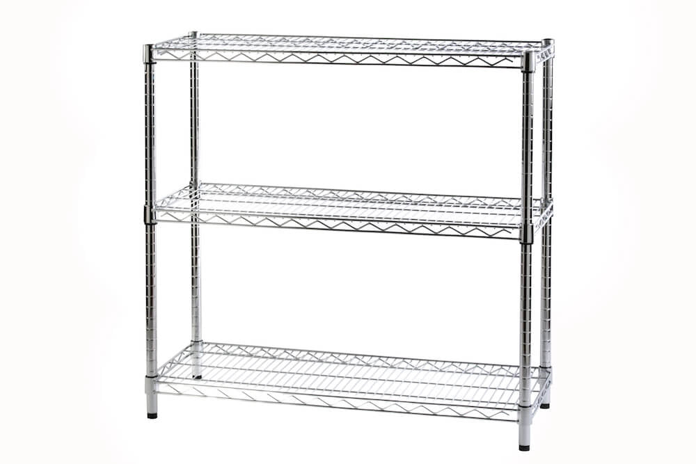 Scaffale 3 Ripiani 121x35x90 cm in Metallo Cromato Tosini