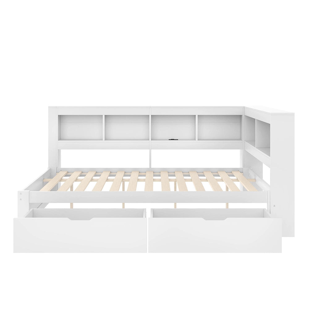 Divano letto 140x200cm?- Xylo - 2 cassetti USB bianco