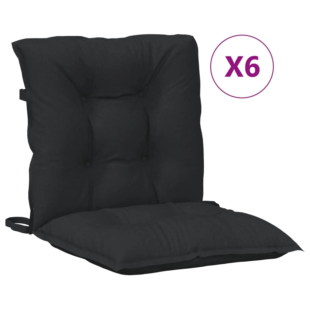 Set di Cuscini per Sedia Bassa 6 pcs Melange Nero 4002402