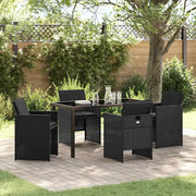 Set da Pranzo per Giardino con cuscino 5 pcs Nero polyrattan 3379945