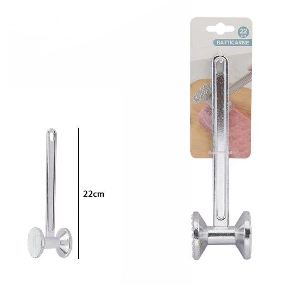 Trade Shop - Batticarne A Martello Batti Carne Bistecca Rotondo A Doppia Testa Da 22 Cm 74186 -