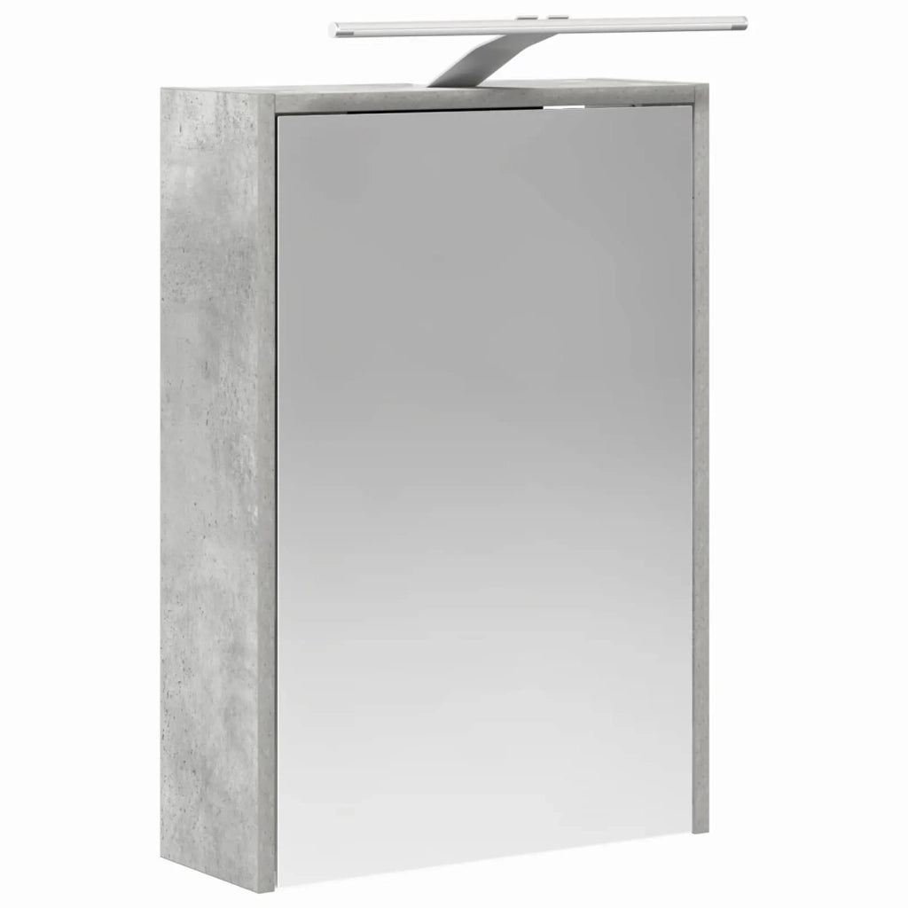 Mobiletto per specchio da bagno con lo scaffale Grigio cemento 889146