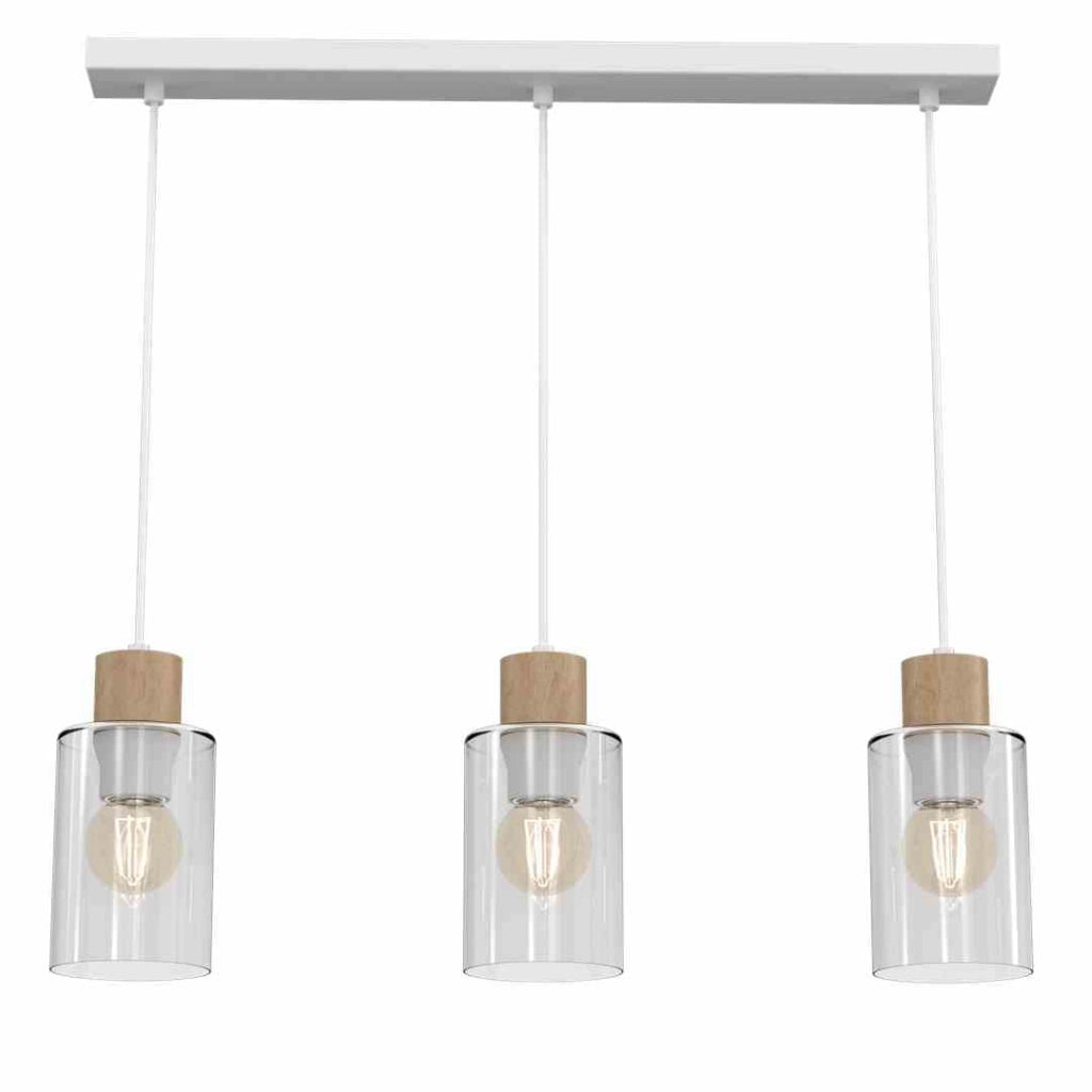 Lampada a sospensione Milagro Madera 3 luci bianca