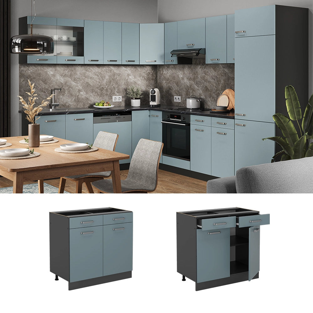 Vicco Mobiletto base per cucina Grigio-blu 80 cm , PL Antracite
