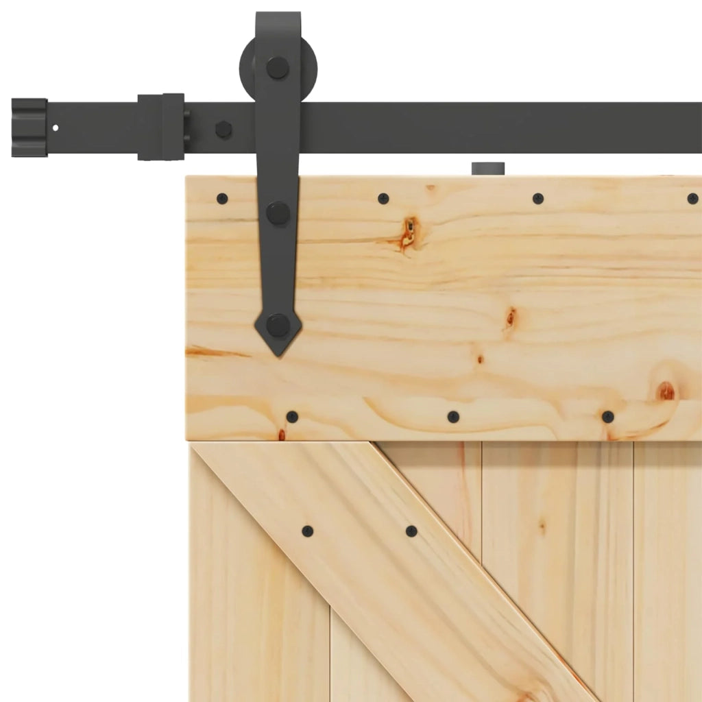 Porta scorrevole NARVIK Naturale e Nero 80 x 210 cm (213,5 cm) 3445248