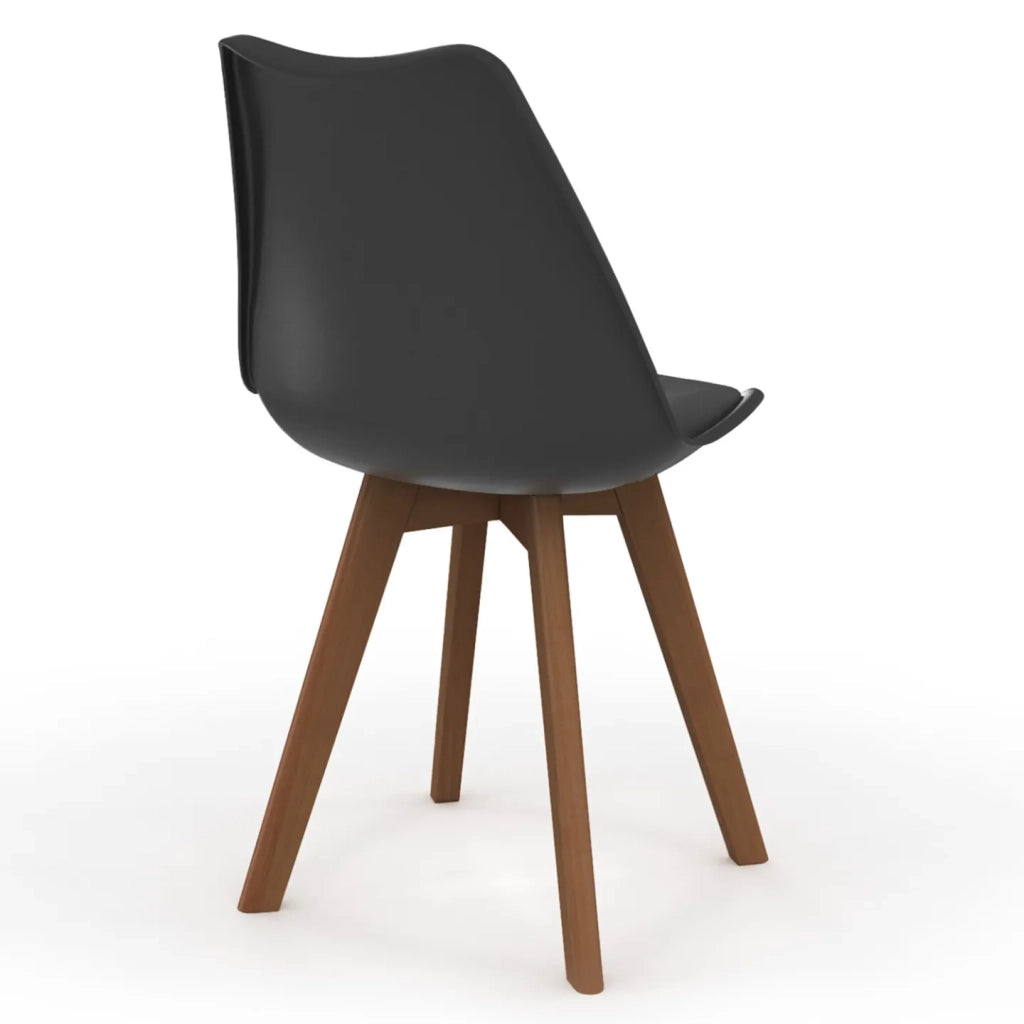 IDMarket - Set di 6 sedie SARA nere con gambe scure per sala da pranzo