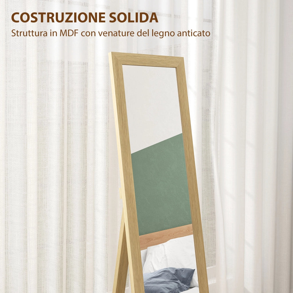 Specchio da Parete o Terra ¨C Xylo ¨C Cornice MDF Quercia 37x40x155 cm
