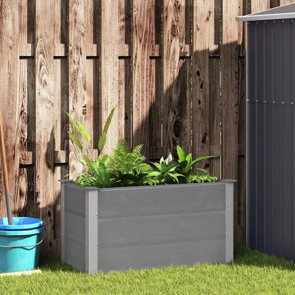 Letto Rialzato da Giardino in WPC 100x50x54 cm Grigio 43603