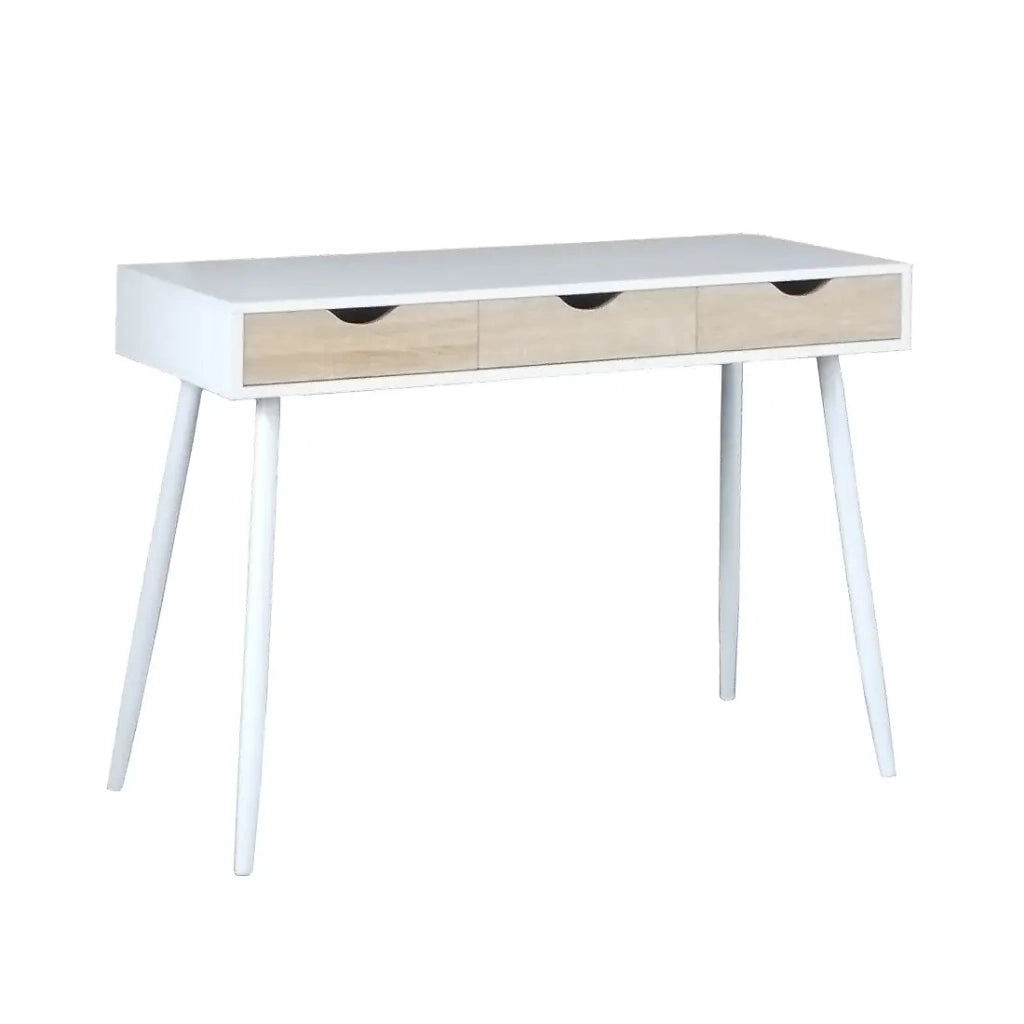 Scrivania FLORIDA 3 cassetti – Color bianco effetto legno – Stile scandinavo