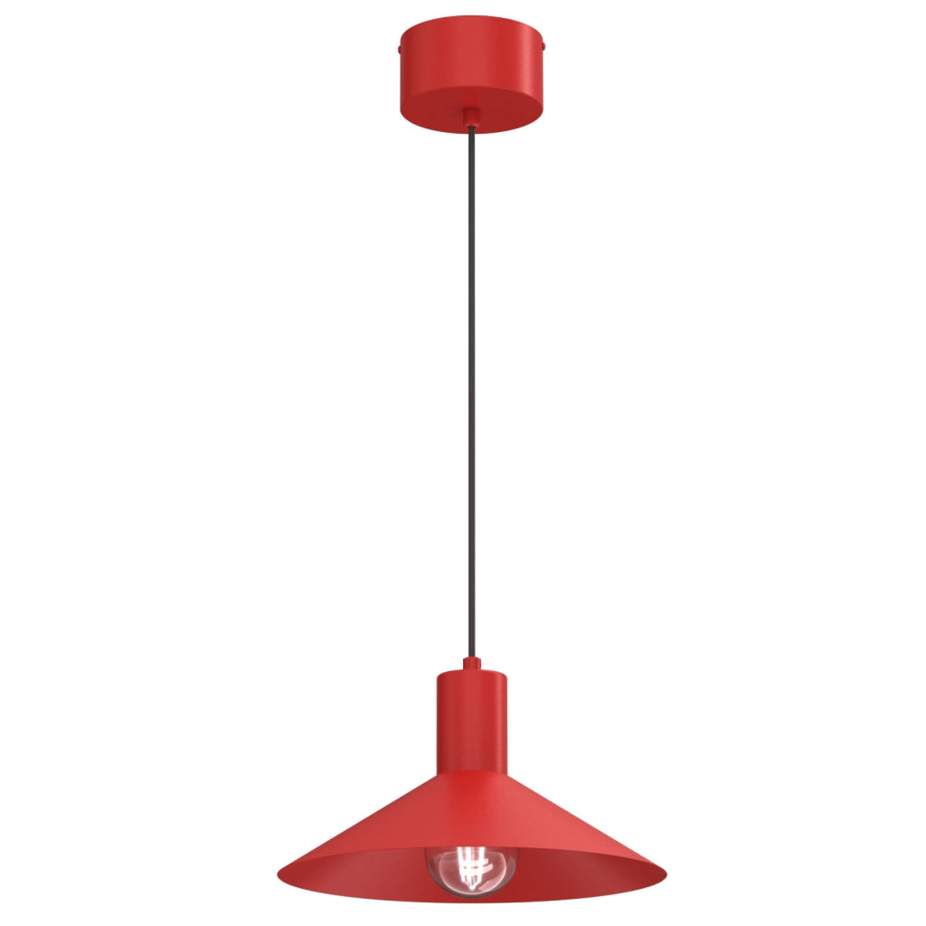 Lampada sospesa Nox 1xE27 cono rosso metallo Luminex