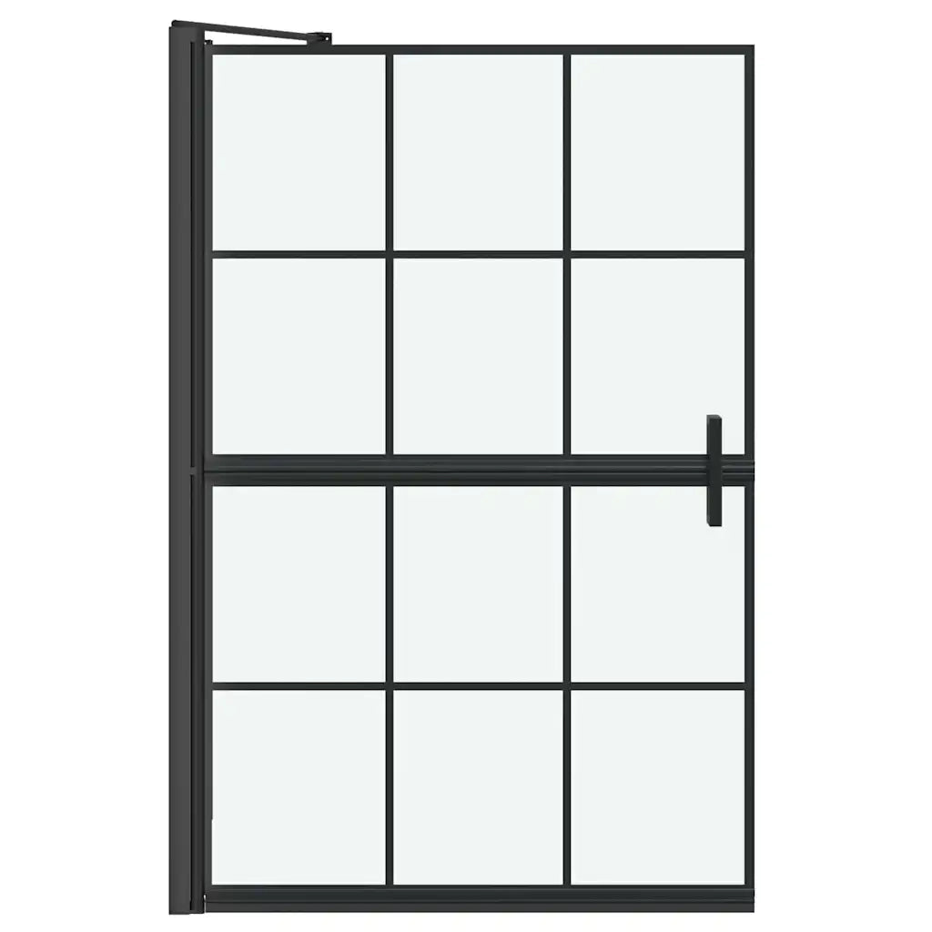 Schermo per Bagno e Doccia Nero e trasparente 80 x 68 x 128 cm 42018553