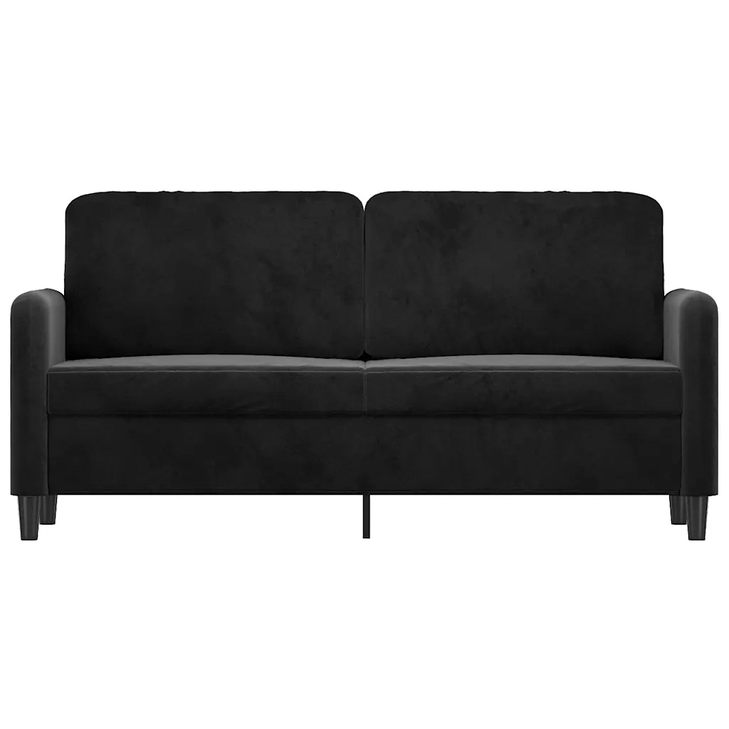 Divano a 2 Posti-Sofa 2 Posti Nero 140 cm in Velluto 215751
