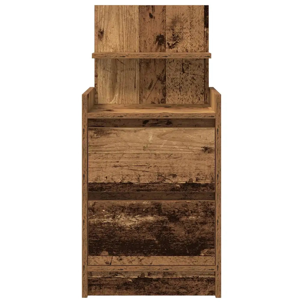 Comodino con 2 Cassetti Legno Antico 38x34x80 cm 861369