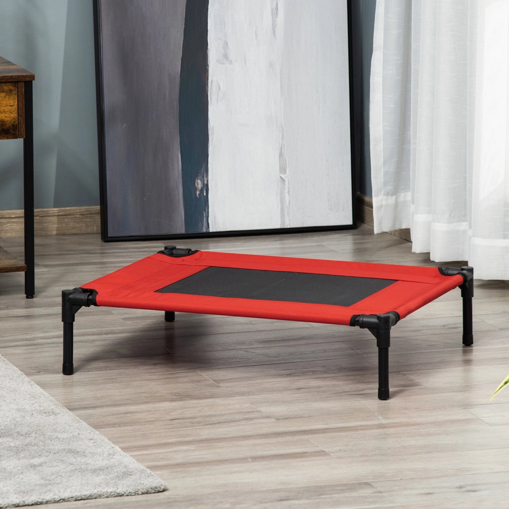 Lettino Rialzato per Cani e Gatti ¨C Xylo ¨C Rosso 76x61x18 cm