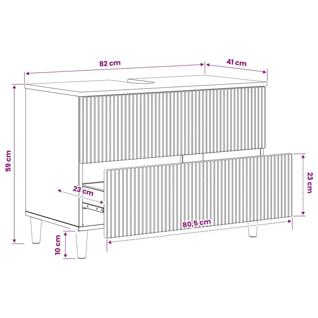 Armadio per Lavabo da Bagno ARNHEM Bianco Lucido 896579