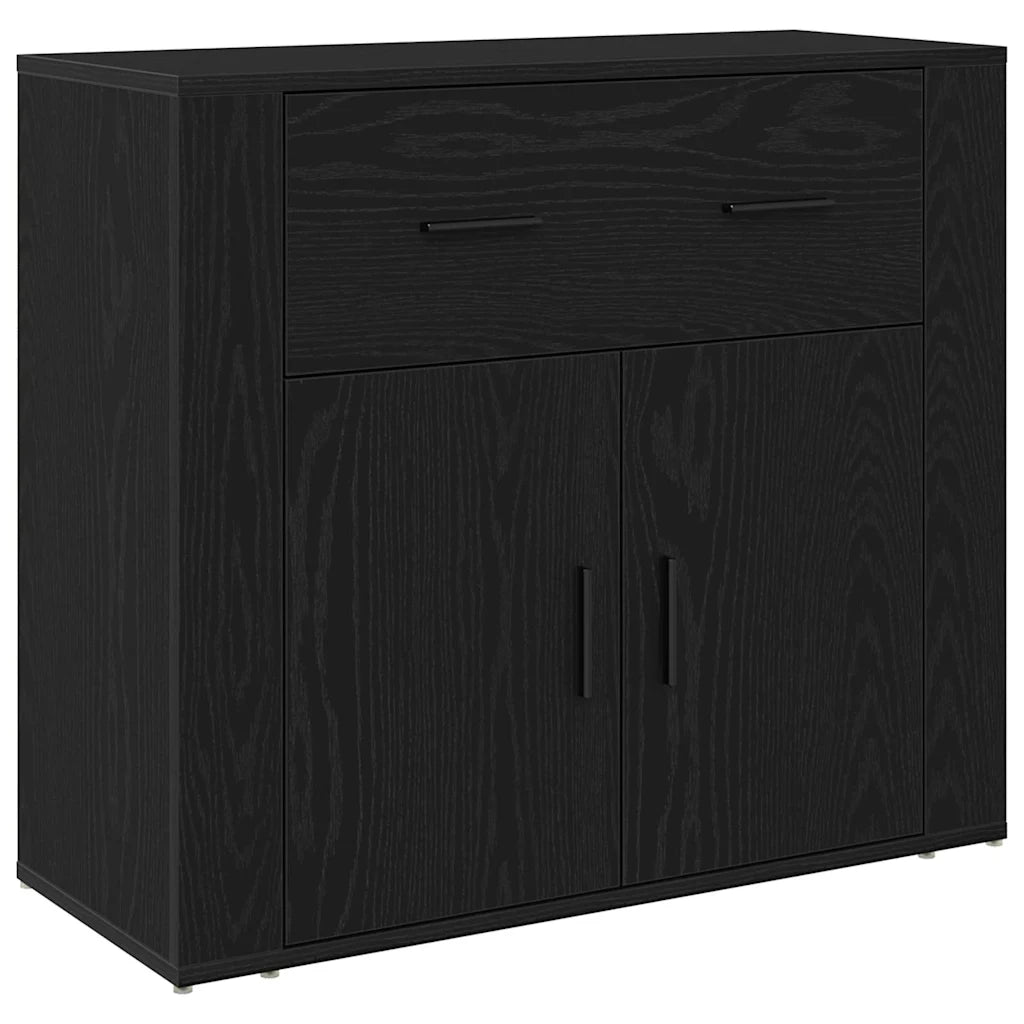 Credenza Rovere Nero 80 x 33 x 150 cm Legno multistrato 3333080