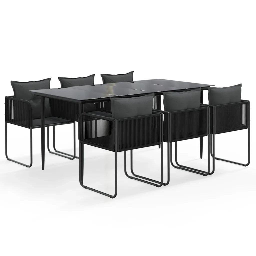 Set da Pranzo da Giardino 7 pz Nero 3156501