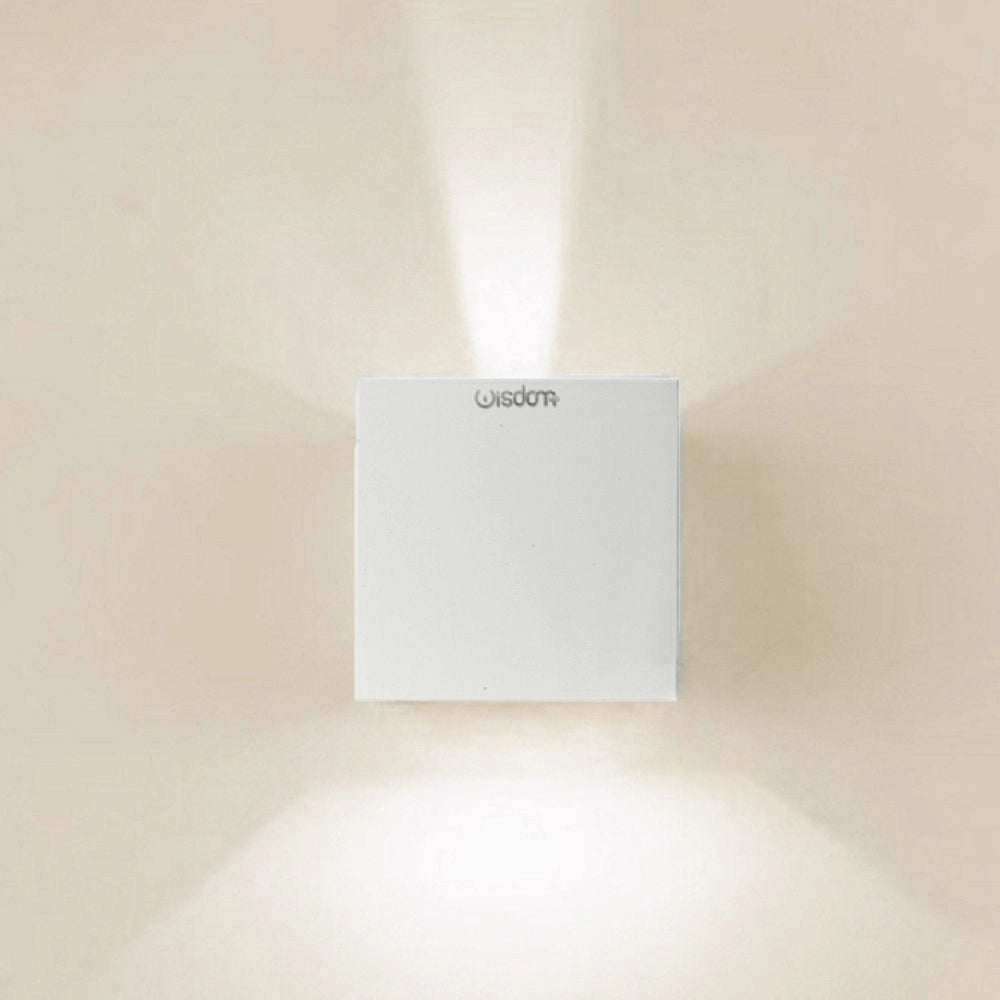 Trade Shop - Applique Led Cubo Lampada Da Parete Wisdom 6w 810lm Luce Regolabile Updown Ip65 - -bianco Naturale      -