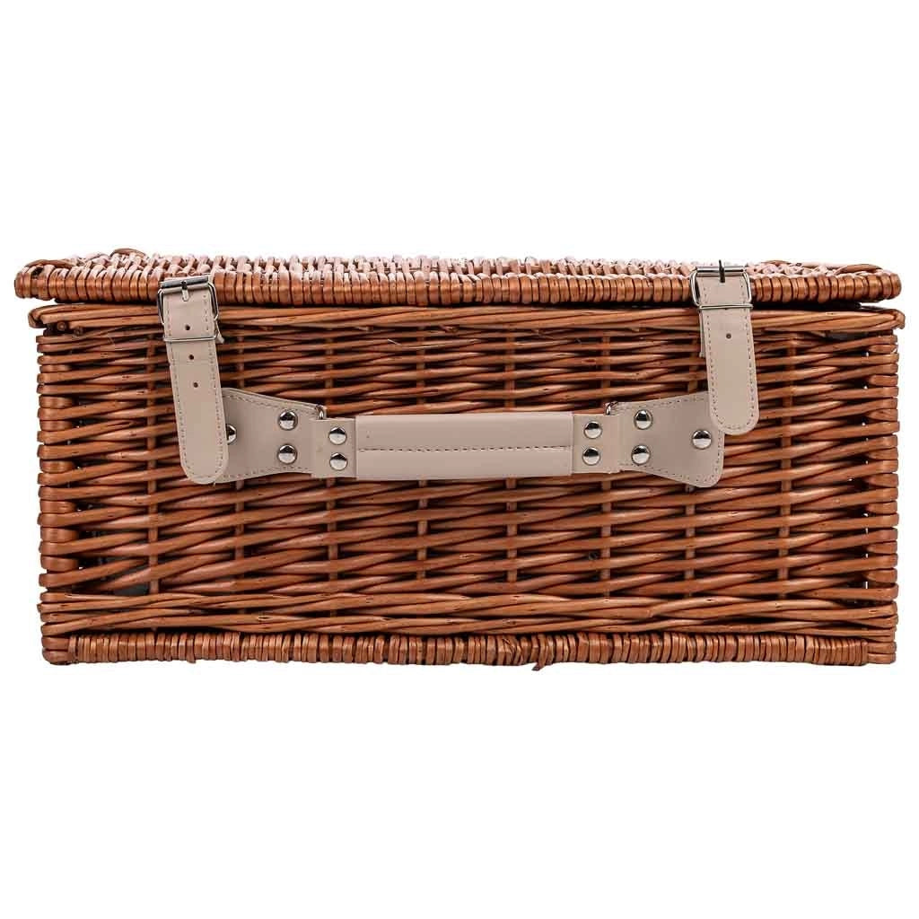 Cestino da picnic per 4 persone, marrone, 46x30x21h cm