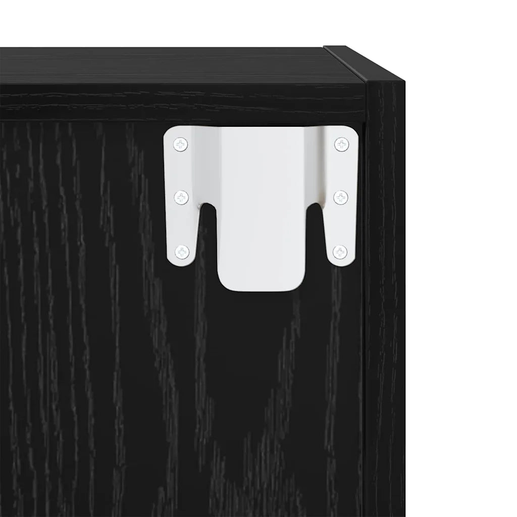 Set mobile TV 4 pz Rovere Nero Legno ingegnerizzato 3393532