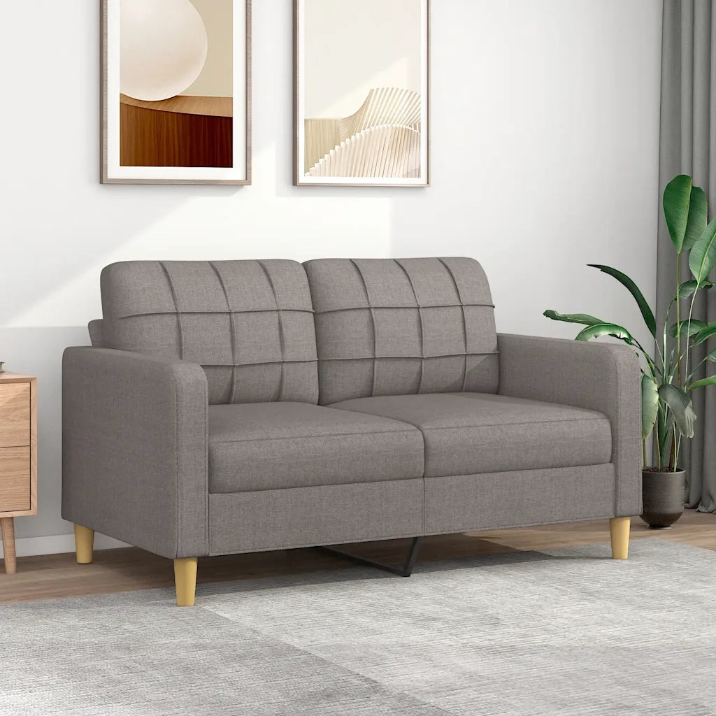 Divano a 2 Posti-Sofa 2 Posti Tortora 140 cm in Tessuto 386725