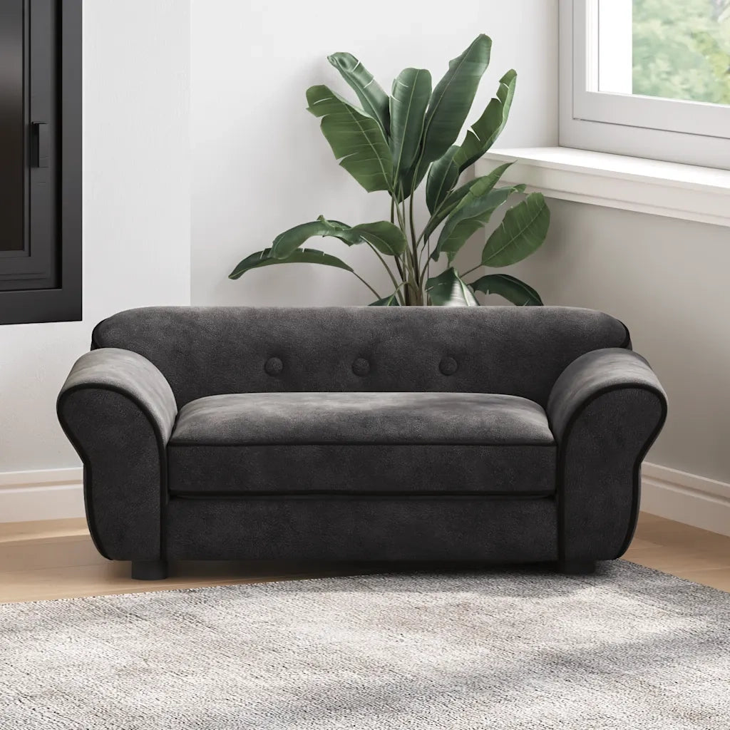 Divano per Cani Nero 72x45x30 cm in Peluche 171038
