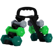 Set di manubri 2x1kg 2x2kg 2x3kg con supporto ¨C Minimal ¨C multicolore