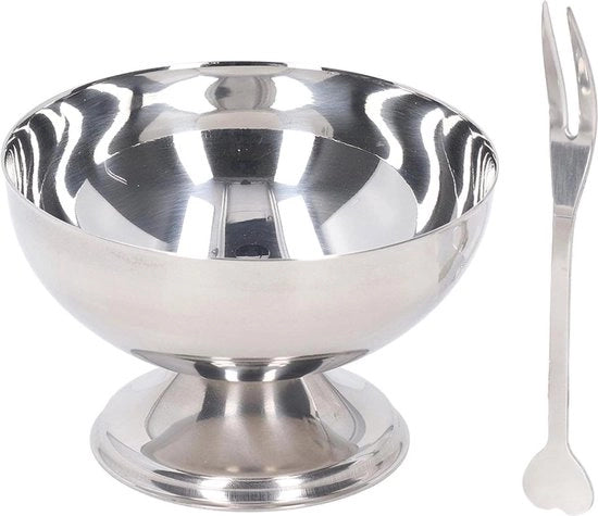 Kom per dessert roostovrij di acciaio - dessertkom per gelato e insalate - 250ml.