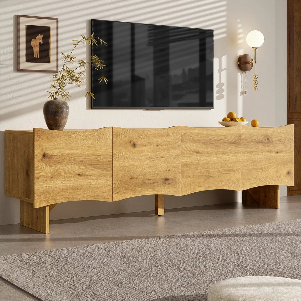 Mobile TV con Ante e Vano Cavi ¨C Xylo ¨C Legno, 155 cm, Soggiorno
