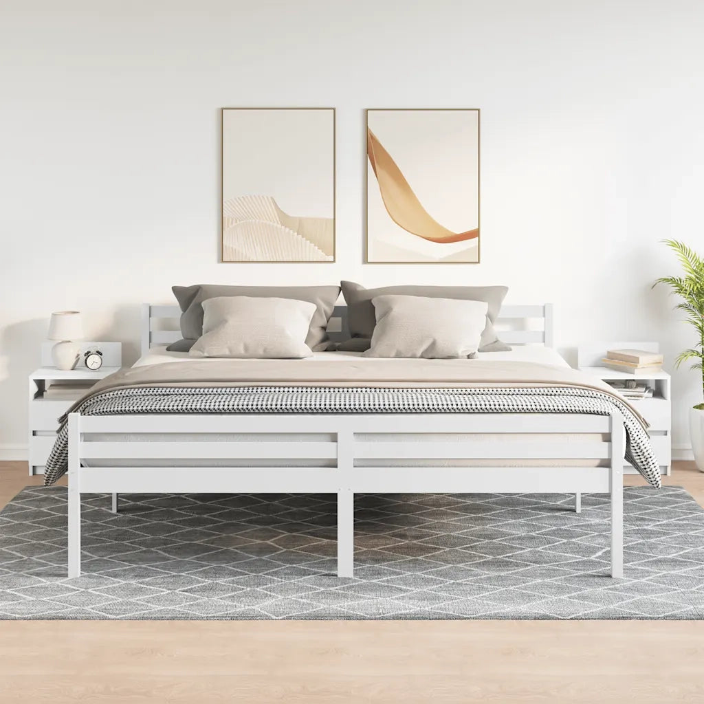 Comodini 2 pz con 2 Cassetti Bianchi 40x33x60 cm 858561