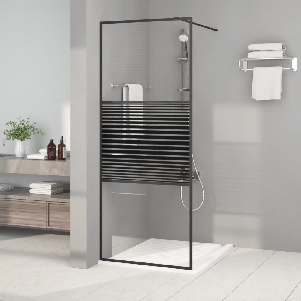 Parete Doccia Walk in Nera 80x195 cm in Vetro Trasparente ESG CFW6037604