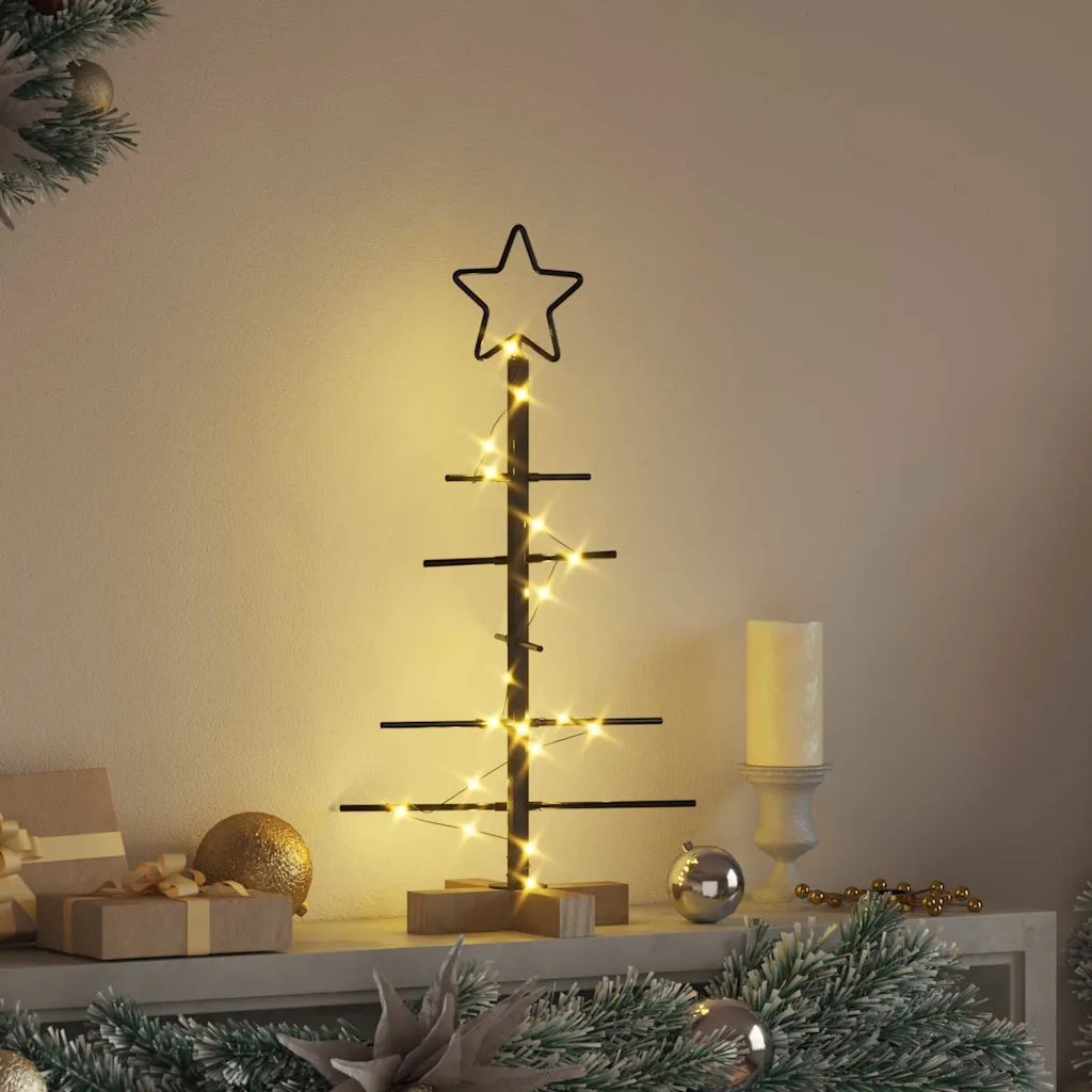 Albero di Natale in metallo con supporto Nero 59,5 cm 42019175