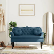 Panca con Cuscini Blu 120,5x65x75 cm in Velluto 372148