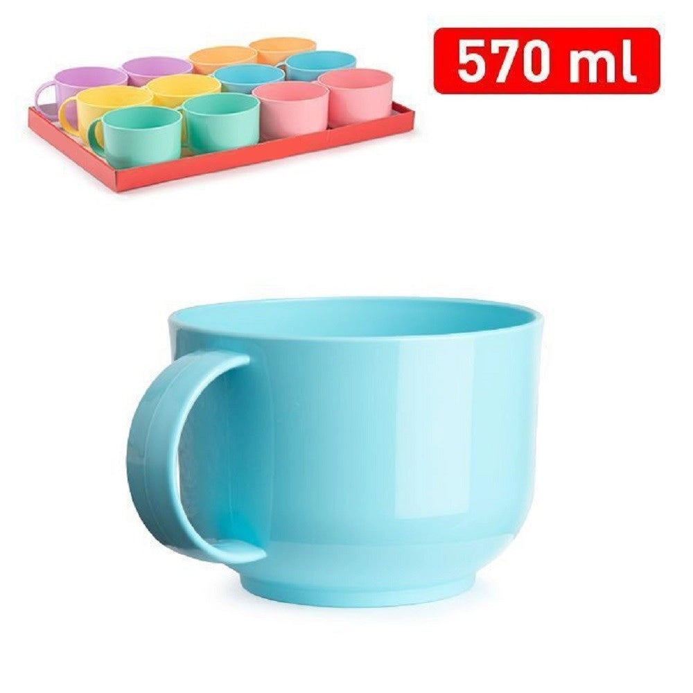 Trade Shop - Set 2 Pz Tazza Latte Mug Jumbo Sweet Tazzoni 570 Ml In Plastica Colorata 12479j9 -