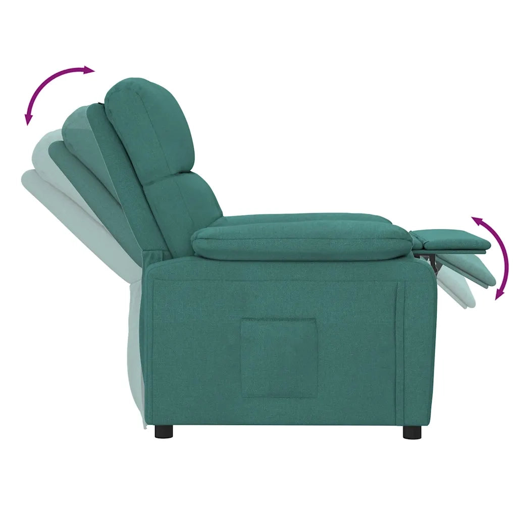 Poltrona Reclinabile in Tessuto Verde Scuro 348281