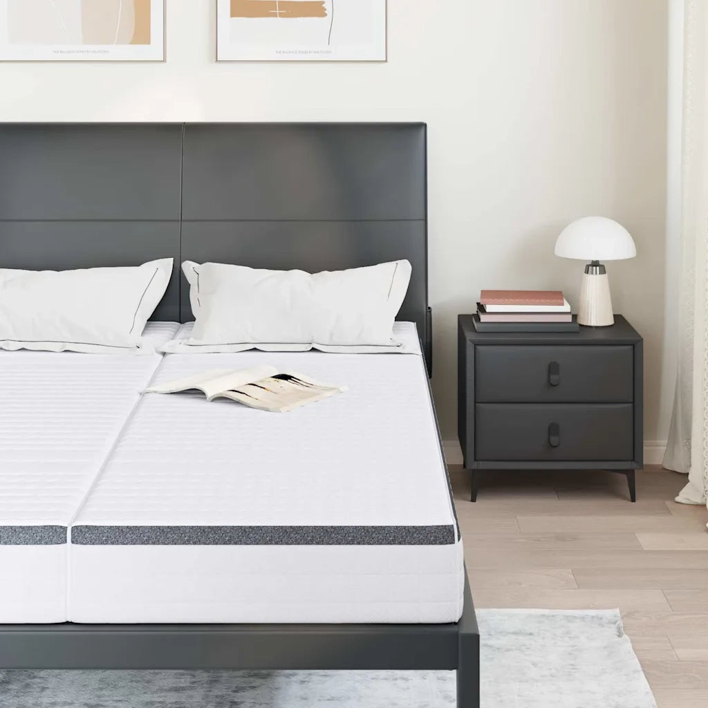 Materasso 2 pz-Set di 2 Materasso Bianco e Grigio 70 x 200 cm Molla Bonell