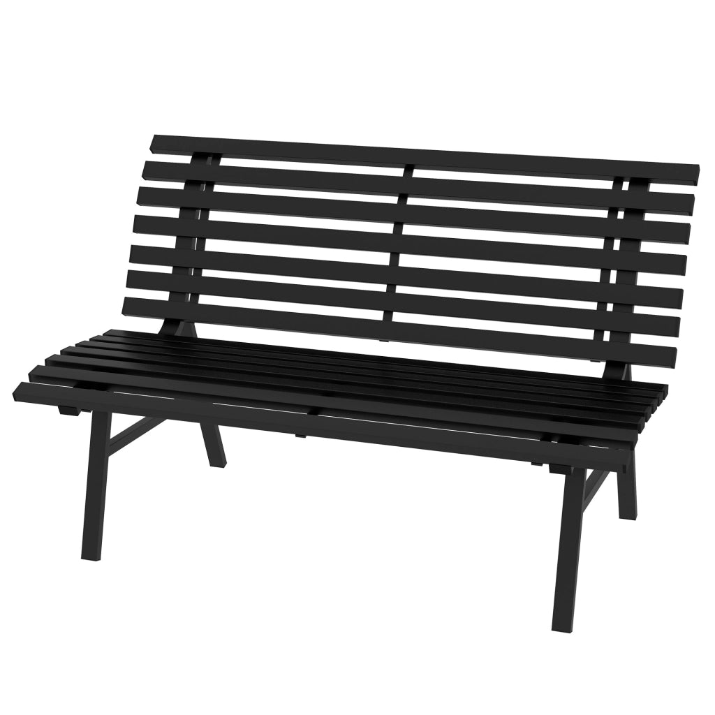 Panchina da giardino 2 posti ¨C Xylo ¨C Alluminio nero a doghe 123x67x79cm