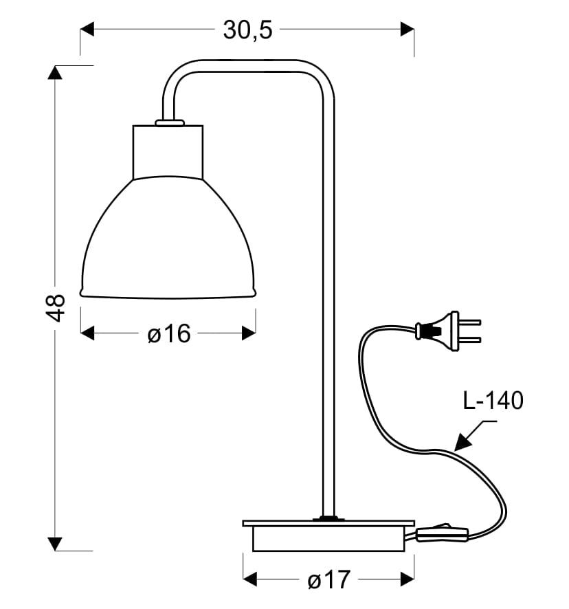 Lampada da scrivania VARIO nera/legno E27 60W Candellux