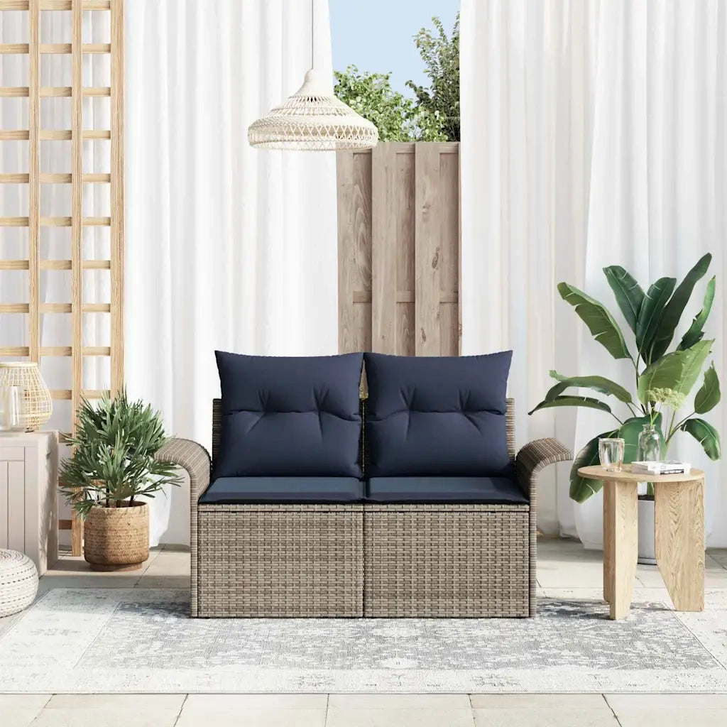 Divano da giardino con cuscino 141 x 62 x 69 cm polyrattan 42006699