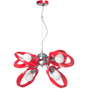 Lampadario Lampex Emma 6 luci rosso E27 acrilico metallo
